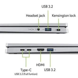 ACER NTB Aspire Go Spin 14 (AGSP14-31PT-C2S7), N150, 14"WUXGA, 8GB, 512GB SSD, Intel Graphics, W11H, Silver ACER NTB Aspire Go Spin 14 (AGSP14-31PT-C2S7), N150, 14"WUXGA, 8GB, 512GB SSD, Intel Graphics, W11H, Silver