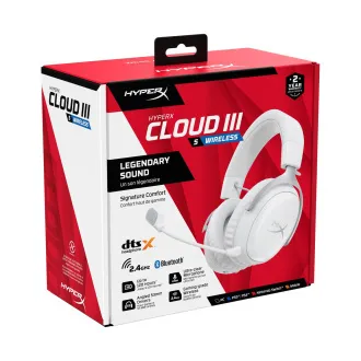 HyperX Cloud III S Wireless White Gaming Headset WHT HyperX Cloud III S Wireless White Gaming Headset WHT