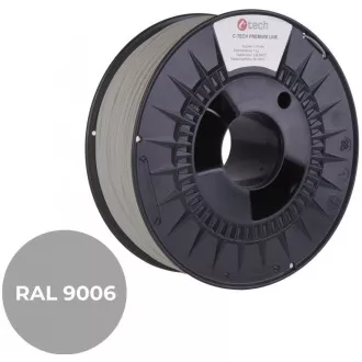 C-TECH Tisková struna (filament) PREMIUM LINE, PETG, bílý hliník, RAL9006, 1, 75mm, 1kg