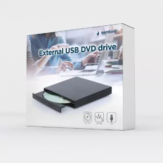 GEMBIRD externí DVD-ROM vypalovačka DVD-USB-04, černá GEMBIRD externí DVD-ROM vypalovačka DVD-USB-04, černá