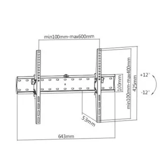 GEMBIRD Držák TV WM-70T-02, 37"-70" (40kg), náklopný GEMBIRD Držák TV WM-70T-02, 37"-70" (40kg), náklopný
