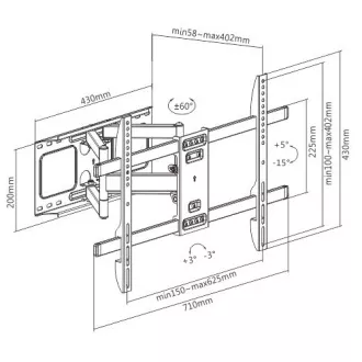 GEMBIRD Držák TV WM-80ST-02, 37"-80" (60kg), otočný a náklopný GEMBIRD Držák TV WM-80ST-02, 37"-80" (60kg), otočný a náklopný