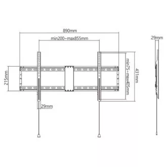 GEMBIRD Držák TV WM-90F-01, 43"-90" (70kg), pevný GEMBIRD Držák TV WM-90F-01, 43"-90" (70kg), pevný