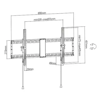 GEMBIRD Držák TV WM-90T-01, 43"-90" (70kg), náklopný GEMBIRD Držák TV WM-90T-01, 43"-90" (70kg), náklopný