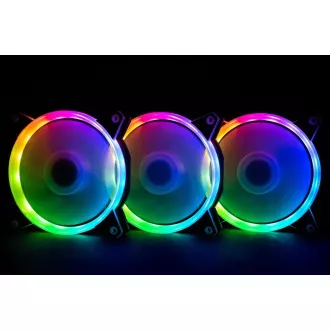 1stCOOL KIT AURA EVO CRYSTAL ARGB 3x Crystal White ventilátor + ARGB Nano řadič