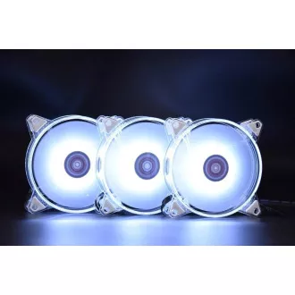 1stCOOL KIT AURA EVO CRYSTAL ARGB 3x Crystal White ventilátor + ARGB Nano řadič