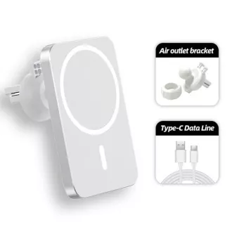 1stCOOL bezdrátová QI nabíječka 15W, magnetická, do auta, MagSafe kompatibilní, bílá 1stCOOL bezdrátová QI nabíječka 15W, magnetická, do auta, MagSafe kompatibilní, bílá