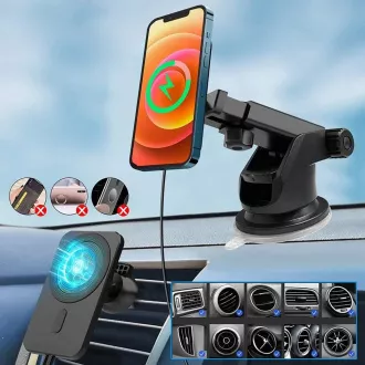 1stCOOL bezdrátová QI nabíječka 15W, magnetická, do auta, MagSafe kompatibilní, bílá 1stCOOL bezdrátová QI nabíječka 15W, magnetická, do auta, MagSafe kompatibilní, bílá
