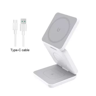 1stCOOL bezdrátová skládací QI nabíječka 3v1, MagSafe, USB-C, bílá 1stCOOL bezdrátová skládací QI nabíječka 3v1, MagSafe, USB-C, bílá