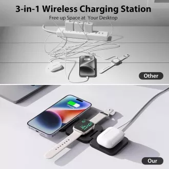 1stCOOL bezdrátová skládací QI nabíječka 3v1, MagSafe, USB-C, bílá 1stCOOL bezdrátová skládací QI nabíječka 3v1, MagSafe, USB-C, bílá