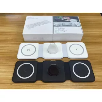1stCOOL bezdrátová přenosná QI nabíječka 3v1, MagSafe, USB-C, černá