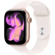 Apple Watch Series 11 GPS 46mm Rose Gold Aluminium Case with Light Blush Sport Band - S/M