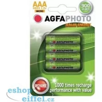 AgfaPhoto nabíjecí NiMH baterie AAA, 900mAh, blistr 4ks AgfaPhoto nabíjecí NiMH baterie AAA, 900mAh, blistr 4ks