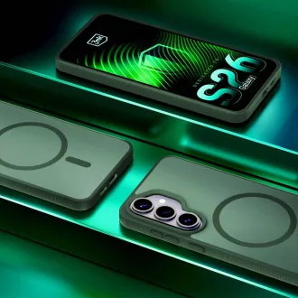 3mk ochranný kryt Smoke MagCase Green pro Samsung Galaxy S26