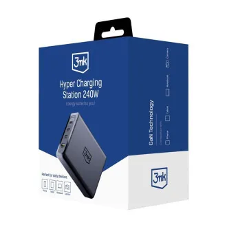 3mk nabíjecí stanice - Hyper Charging Station, 240 W, GaN, 3x USB-C + 1x USB-A 3mk nabíjecí stanice - Hyper Charging Station, 240 W, GaN, 3x USB-C + 1x USB-A