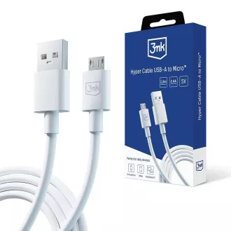 3mk datový kabel - Hyper Cable A to Micro 1.2m 5V 2, 4A, bílá 3mk datový kabel - Hyper Cable A to Micro 1.2m 5V 2, 4A, bílá