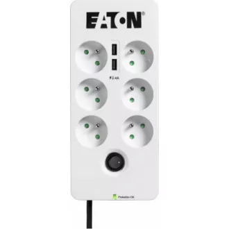 Eaton Protection Box 6 FR, přepěťová ochrana, 6 zásuvek, 1m Eaton Protection Box 6 FR, přepěťová ochrana, 6 zásuvek, 1m