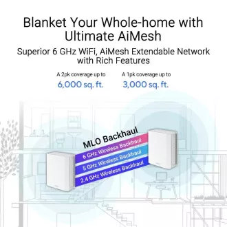 ASUS ZenWifi BT10 3-pack, WiFi7 Extendable Router, AiMesh, 2x WAN/LAN, 1x LAN, 1x 3.0 ASUS ZenWifi BT10 3-pack, WiFi7 Extendable Router, AiMesh, 2x WAN/LAN, 1x LAN, 1x 3.0