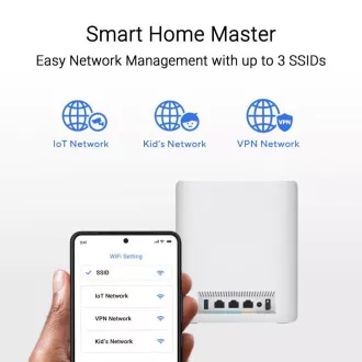 ASUS ZenWifi BT10 1-pack, WiFi7 Extendable Router, AiMesh, 2x WAN/LAN, 1x LAN, 1x 3.0 ASUS ZenWifi BT10 1-pack, WiFi7 Extendable Router, AiMesh, 2x WAN/LAN, 1x LAN, 1x 3.0