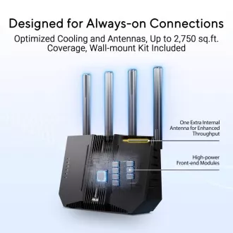 ASUS Router RT-BE92U, WiFi7 Router, AiMesh, 2x WAN, 3x LAN, 1x USB 3.2
