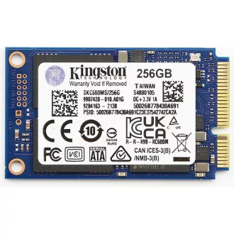 Kingston SSD 256GB KC600 SATA3 mSATA (R:550, W:520MB/s)