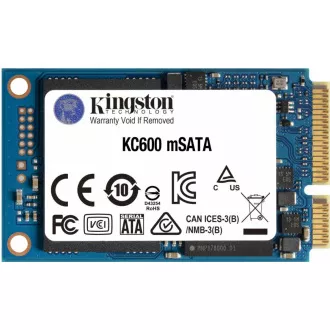 Kingston SSD 256GB KC600 SATA3 mSATA (R:550, W:520MB/s)