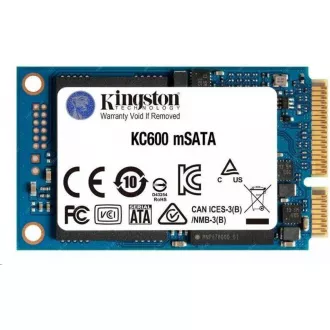 Kingston SSD 256GB KC600 SATA3 mSATA (R:550, W:520MB/s)