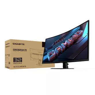 GIGABYTE LCD - 32" Gaming monitor GS32QCA, Prohnutý VA 1500R, 2560x1440 QHD, 180Hz, 3500:1, 250cd/m2, 1ms, 2xHDMI, 1xDP