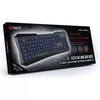 C-TECH klávesnice Arcus (GKB-15), casual gaming, CZ/SK, duhové podsvícení, USB C-TECH klávesnice Arcus (GKB-15), casual gaming, CZ/SK, duhové podsvícení, USB