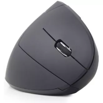 GEMBIRD myš MUSW-ERGO-01, vertikální, bezdrátová, USB receiver, černá
