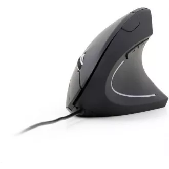 GEMBIRD myš MUSW-ERGO-01, vertikální, bezdrátová, USB receiver, černá