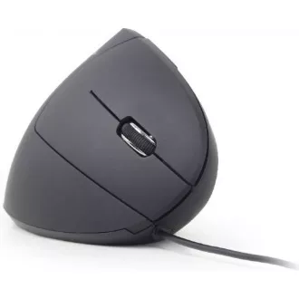 GEMBIRD myš MUSW-ERGO-01, vertikální, bezdrátová, USB receiver, černá