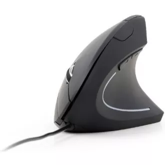 GEMBIRD myš MUSW-ERGO-01, vertikální, bezdrátová, USB receiver, černá