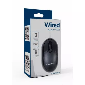 GEMBIRD Wired optical mouse, USB, black GEMBIRD Wired optical mouse, USB, black