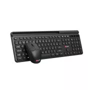 C-TECH klávesnice s myší WLKMC-05B, Bezdrátový set 2.4GHz, CZ, Černá