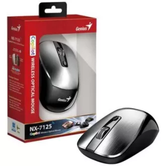 GENIUS myš NX-7125 Silver/ 1200 dpi/ bezdrátová/ Copilot/ stříbrná