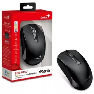 GENIUS myš ECO-8150/ 1200 dpi/ bezdrátová/ dobíjecí/ Copilot/ černá