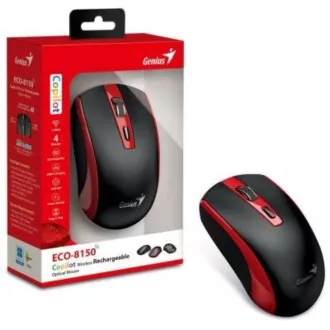 GENIUS myš ECO-8150/ 1200 dpi/ bezdrátová/ dobíjecí/ Copilot/ černo-červená