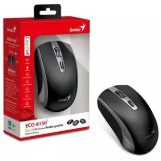 GENIUS myš ECO-8150/ 1200 dpi/ bezdrátová/ dobíjecí/ Copilot/ černo-šedá