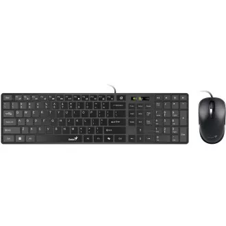GENIUS set klávesnice + myš Slimstar C126/ Drátový set/ Copilot/ USB/ černá/ CZ+SK layout GENIUS set klávesnice + myš Slimstar C126/ Drátový set/ Copilot/ USB/ černá/ CZ+SK layout