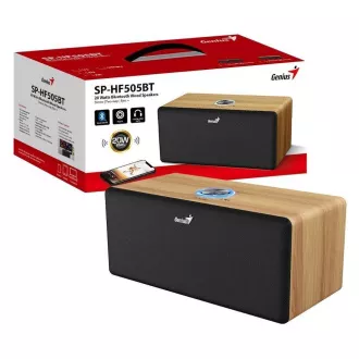 GENIUS Reproduktor SP-HF505BT, BT, 3.5mm jack, 20W, světlé dřevo