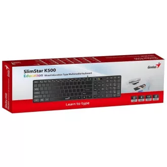 GENIUS Klávesnice Slimstar K500 Education, Bez písmen, Drátová USB, černá GENIUS Klávesnice Slimstar K500 Education, Bez písmen, Drátová USB, černá