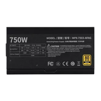 Cooler Master zdroj 750W MWE Gold 3, 120mm, 80+ Gold, Plně modulární, ATX 3.1