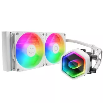 Cooler Master vodní chladič MasterLiquid 240 Core II, 2x240mm, LGA1851, AM5, bílá Cooler Master vodní chladič MasterLiquid 240 Core II, 2x240mm, LGA1851, AM5, bílá
