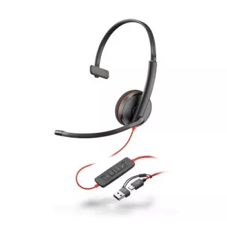 Poly Blackwire 3210 náhlavní souprava, USB-C/A adaptér, mono Poly Blackwire 3210 náhlavní souprava, USB-C/A adaptér, mono