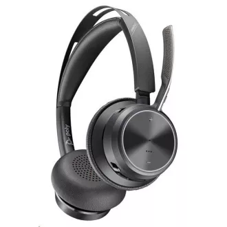 Poly Voyager Focus 2 MS Teams bezdrátová náhlavní souprava, USB-A/C adaptér, stereo