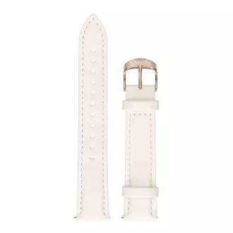 Garett univerzální řemínek 18 mm, bílý se zlatým zapínáním ekokůže Garett univerzální řemínek 18 mm, bílý se zlatým zapínáním ekokůže