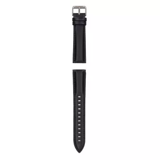 Garett univerzální řemínek 20 mm, černý se stříbrným zapínáním, ekokůže Garett univerzální řemínek 20 mm, černý se stříbrným zapínáním, ekokůže