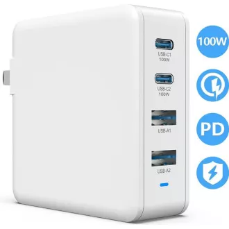Viking nabíječka USB GaN 100W, podpora PD3.0 a QC4+, bílá Viking nabíječka USB GaN 100W, podpora PD3.0 a QC4+, bílá