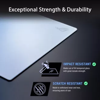 ASUS podložka pod myš ROG Moonstone ACE (vel. L / White), sklo